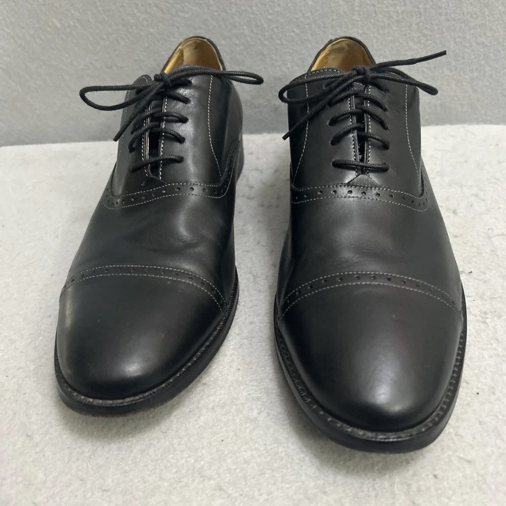 Cole Haan 9.5 M Grand OS Cap‎ Toe Oxford Black C12913 Lace Up Dress Shoes